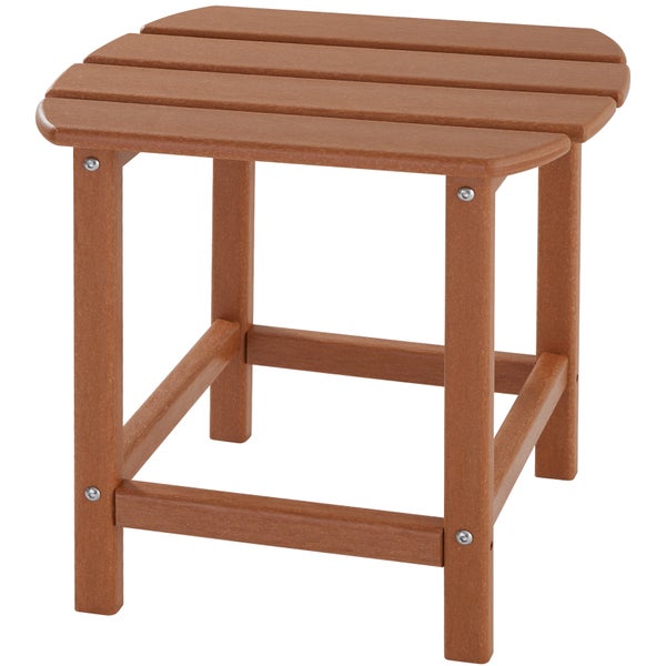 2 Gartenstühle Joan mit 2 Fußablagen Lyn und Tisch Dylan tectake  Tisch mit Lamellenmuster im Adirondack-Stil braun/braun