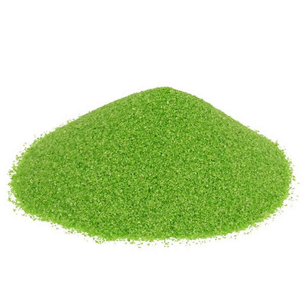 Grüner Dekosand mit feiner Körnung.