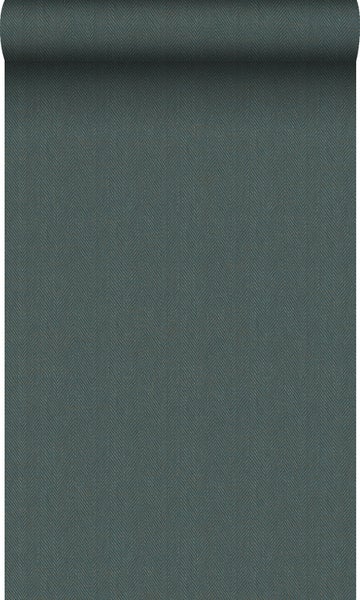 Origin Wallcoverings Tapete Fischgrätmuster Petrolblau - 53 cm x 10.05 m - 347662