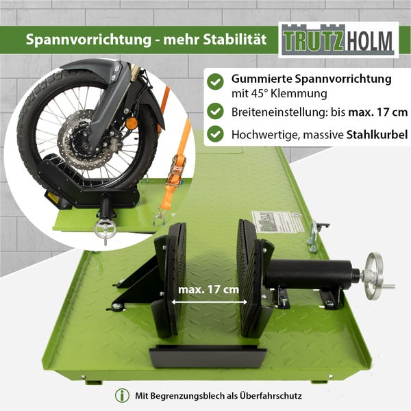 Motorradhebebühne hydraulisch 450 kg Breite 55 cm Montagerampe Montagebühne Heber Bühne schwarz/grün