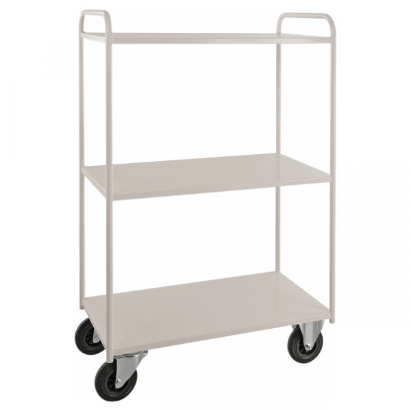 Servierwagen mit drei Ablageflächen und Rollen