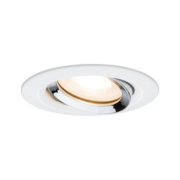 Einbauleuchte Nova Plus schwenkbar IP65 rund 93mm 30° GU5,3 / GU10 max. 35W 230/12V dimmbar Weiß matt, Chrom