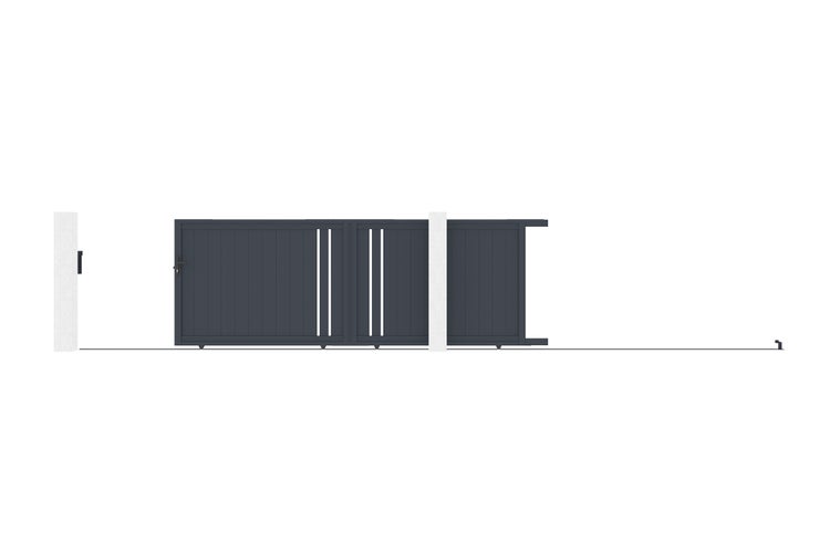 Schiebetor 4m GIONA H.140 graues Aluminium