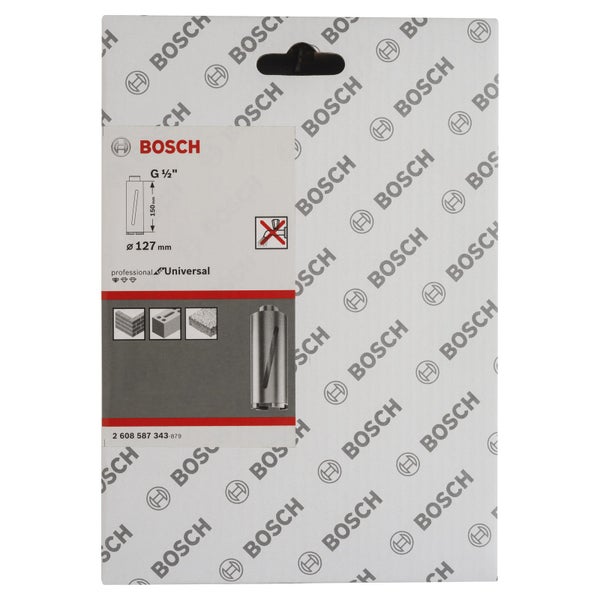 Bosch Logo Diamant-Bohrkrone mit G 1/2 Zoll Gewinde und 127 mm Durchmesser
