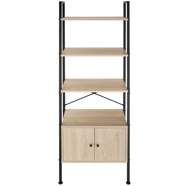 Leiterregal tectake Brentwood inklusive Kippschutz, 57,5 x 34 x 173 cm Industrial Style Industrial Holz hell, Eiche Sonoma