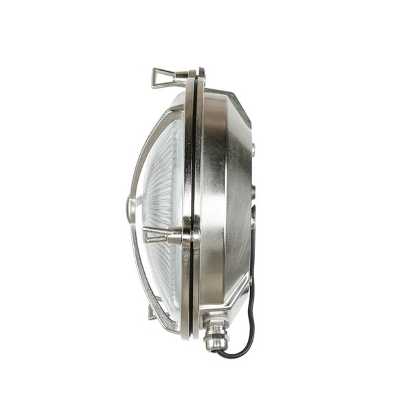 Runde Wandleuchte aus Metall und Glas