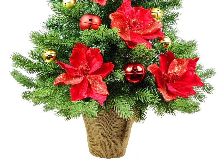 LAALU Geschmückter künstlicher Weihnachtsbaum PEASANT 60 cm mit LED-BELEUCHTUNG IM TOPF