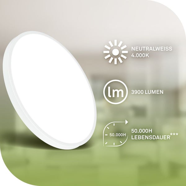 Symbolbild mit Angaben zu Lichtfarbe, Lichtstrom und Lebensdauer