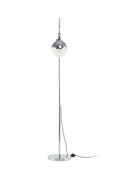 Klassische Stehlampe in Silber, Wohnzimmer Lampe Glas Kugel 160 cm | Wohnzimmer Esszimmer Leuchte
