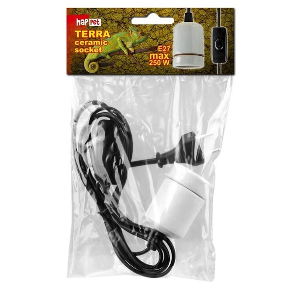 Porzellanfassung mit Kabel für E27 - 250 W Keramikfassung komplett Schalter