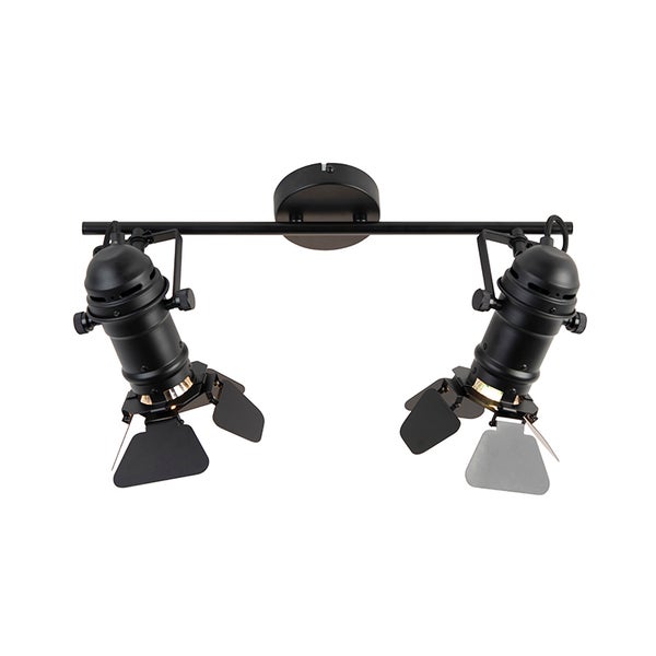 Deckenleuchte mit zwei Strahlern und verstellbaren Abschirmklappen