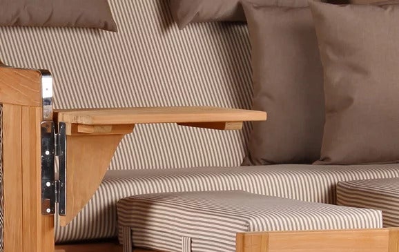 Strandkorb Rantum Grande Teak PE grey Dessin 510