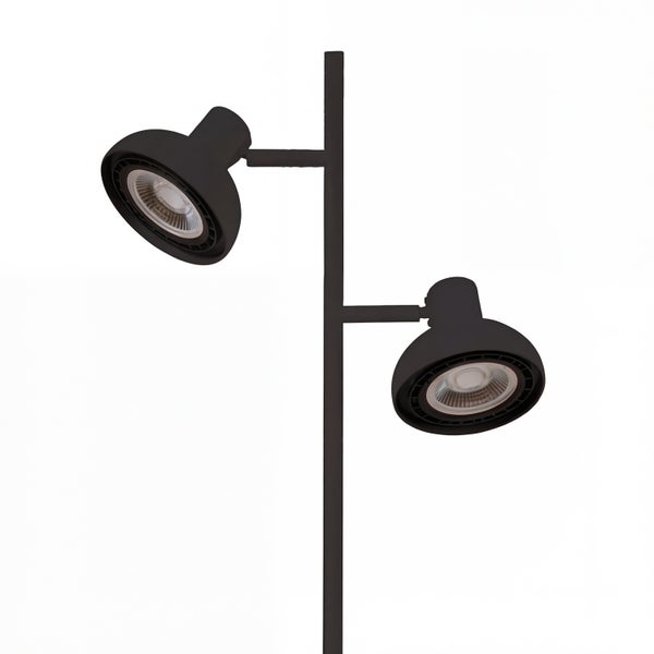 Doppelte LED-Außenleuchte auf einem Mast