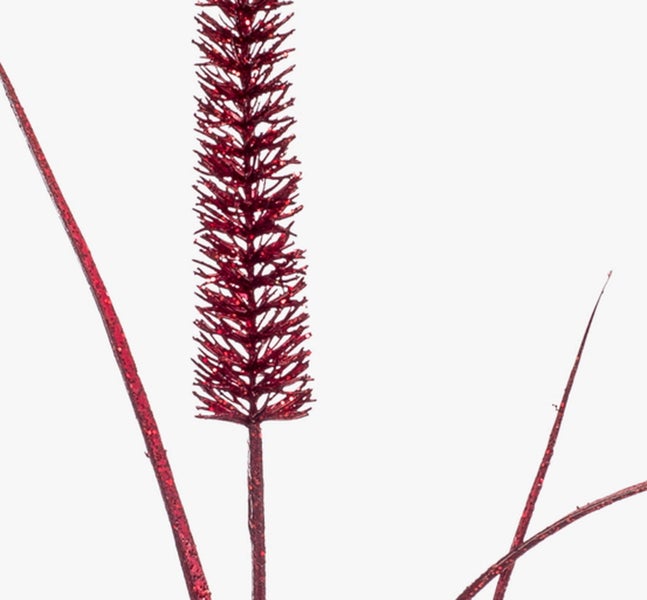 Roter Dekoast mit Glitzer für weihnachtliche Dekorationen.