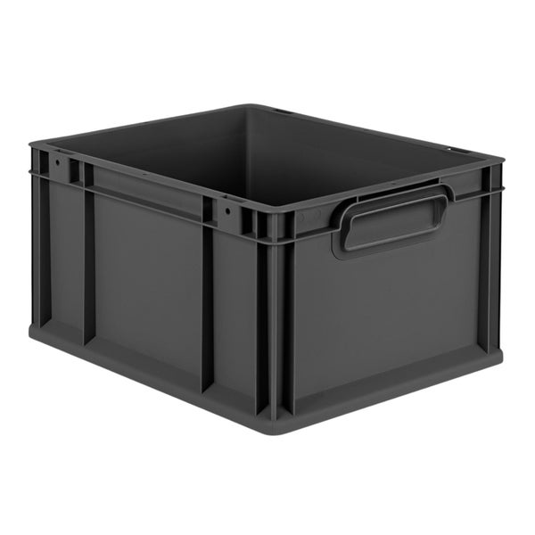 Eurobox NextGen Color, HxBxT 22x30x40cm, 20 Liter, Griffe schwarz geschlossen, Schwarz, Eurobehälter, Transportbox, Transportbehälter, Stapelbehälter
