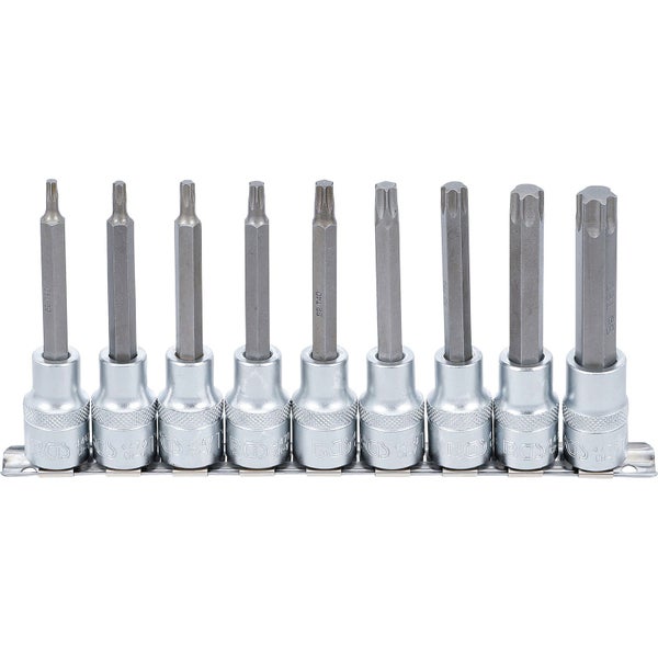 BGS Bit-Einsatz-Satz Antrieb Innenvierkant 12,5 mm (1/2) T-Profil (für Torx) 9tlg. - 5177