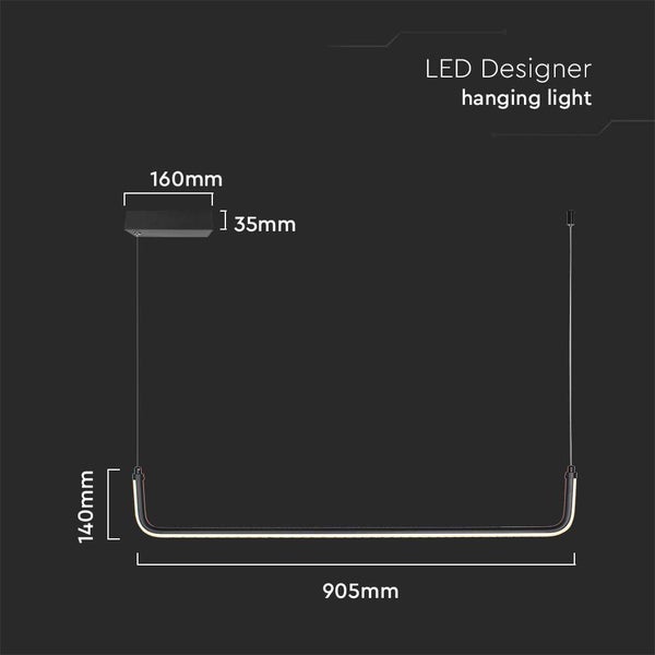 LED Designer Hängeleuchte mit Maßangaben