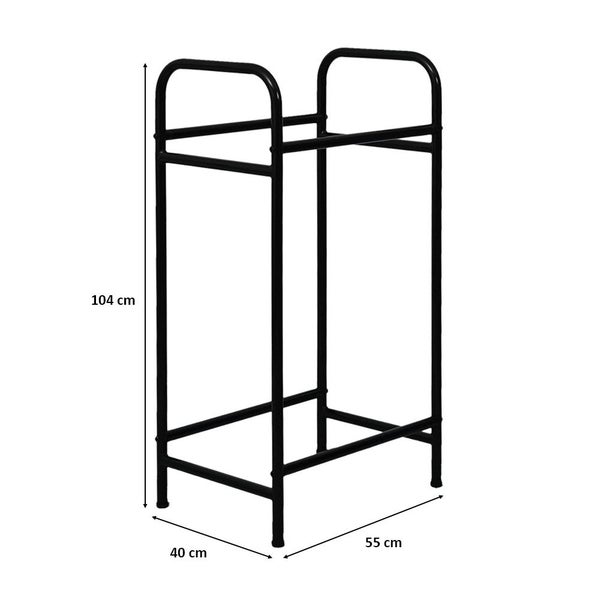 PROREGAL Reifenregal CARRERO HxBxT 104x55x40cm, bis zu 4 Reifen auf 2 Ebenen, Schwarz