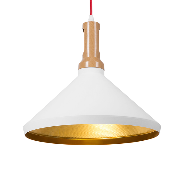 Hängeleuchte weiß / gold Kegelform LIARD