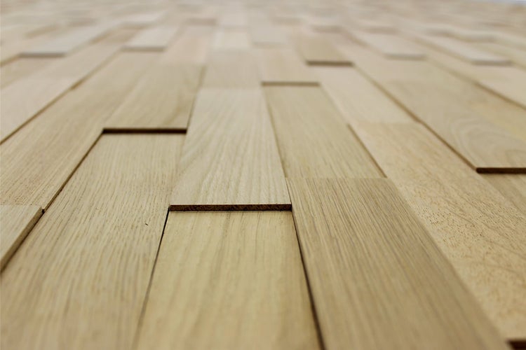 wodewa Wandverkleidung Holz 3D Optik Eiche Natur, natur 1m² Wandpaneele Moderne Wanddekoration Holzverkleidung Holzwand Wohnzimmer Küche Schlafzimmer