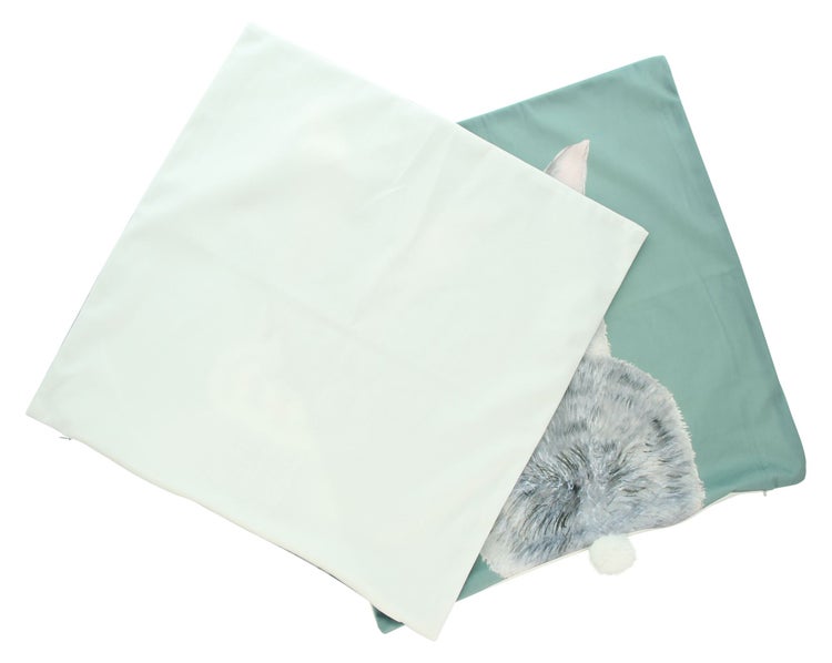 FRANK FLECHTWAREN | Kissenhülle Häschen, 2er Set, POLYESTER, 45 x 45 cm