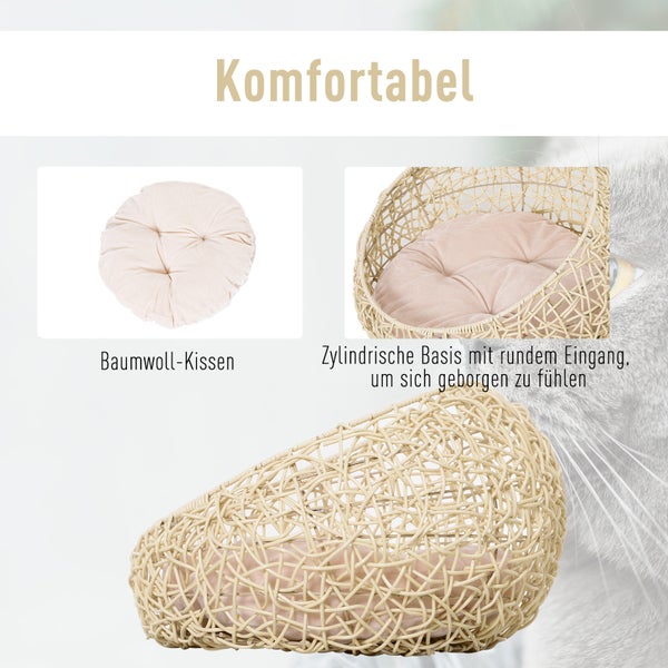Katzenkorb mit Baumwollkissen für hohen Komfort