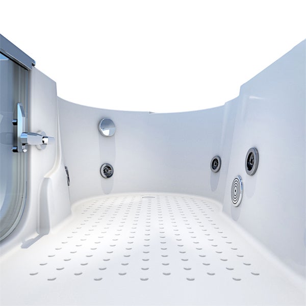 Begehbare Badewanne mit Haltegriff und Anti-Rutsch-Matte