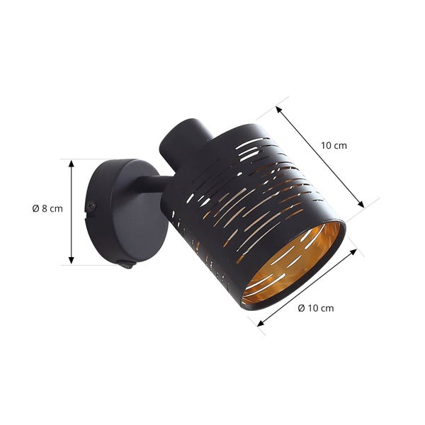 Lindby Wandleuchte, Wandlampe Innen Iolyn (Für Kinder Junges Wohnen) in Schwarz (1 flammig E14) - Wandstrahler Wandbeleuchtung Schlafzimmer / Wohnzimmer Wohnzimmerleuchte