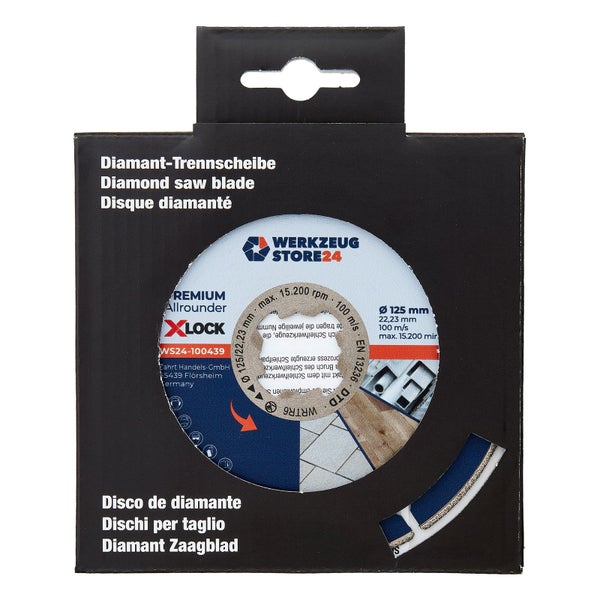 Diamanttrennscheibe, 125 Millimeter, in Verpackung