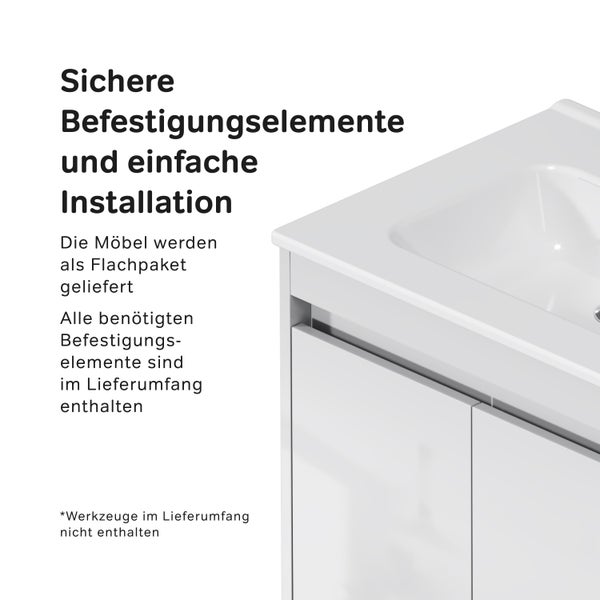 Waschtischunterschrank zur einfachen Installation