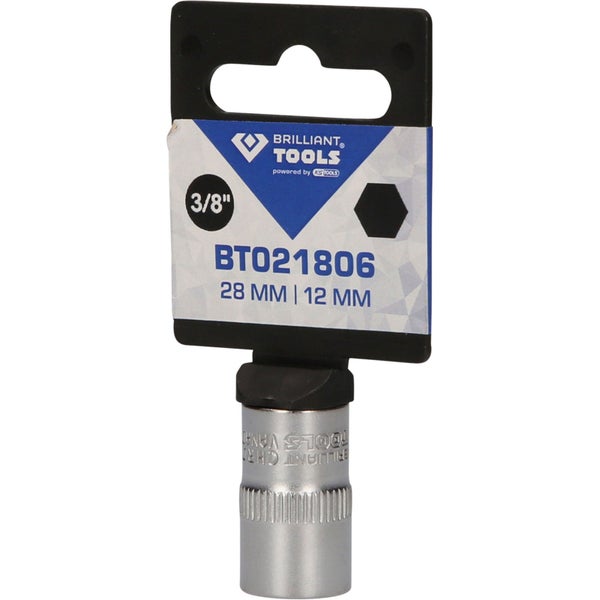 Brilliant Tools Steckschlüssel Einsatz 3/8 Zoll, 28 Millimeter Schlüsselweite