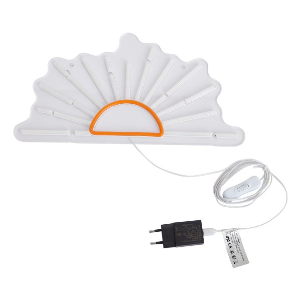 LED Neonlicht Wandleuchte in Sonnenform mit Netzteil und Schalter zur Wanddekoration