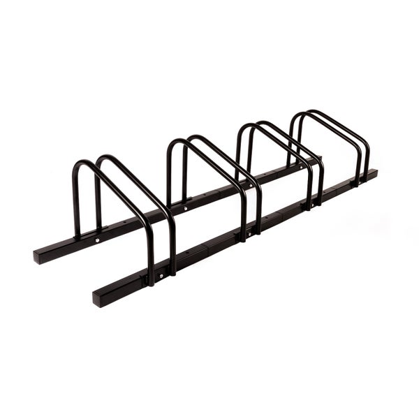 FLOORDIREKT Fahrradständer Linus - Boden- oder Wandmontage möglich - Schwarz - 4 Fahrräder