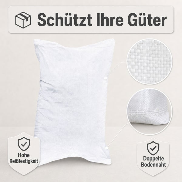 Gewebesack für den Transport von Gütern mit hoher Reißfestigkeit und doppelter Bodennaht.