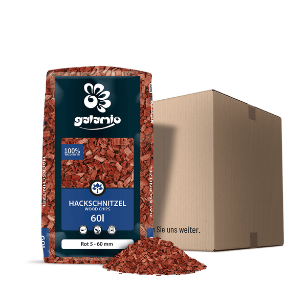 Galamio Holzhackschnitzel Rot 60l