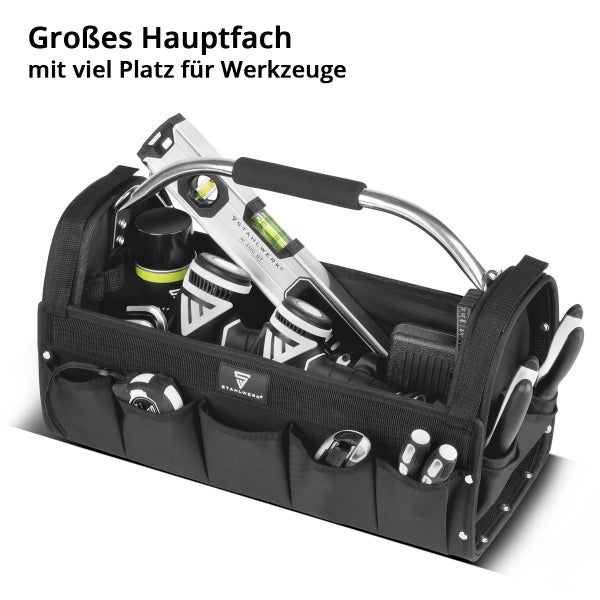 Stahlwerk Werkzeugtasche mit großem Hauptfach und Außentaschen