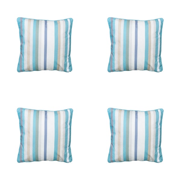 Dekokissen Righe Azur - Ca. 50x50 cm - 4er-Set