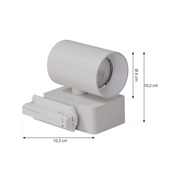 Lindby LED Stromschienenleuchte Linaro/Brinja (Modern) in Weiß aus Aluminium (1 flammig, ) - 1-Phasen Stromschiene Stromschienenstrahler Wohnzimmerleuchte