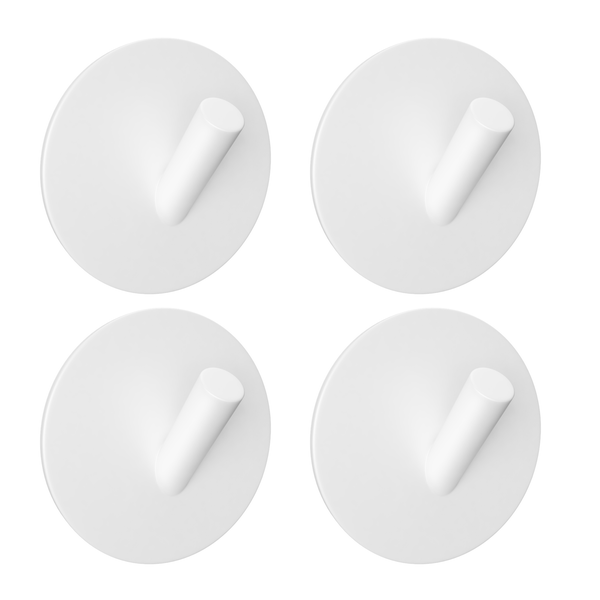 EAVY Handtuchhaken Edelstahl Weiß Selbstklebend 4er Pack