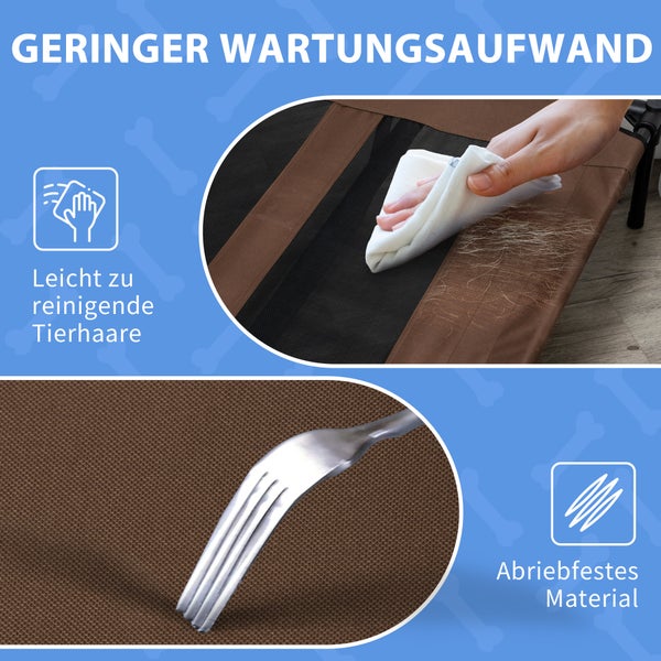 PawHut Hundebett, 122L x 92B x 23H cm, Metall, Oxford, Texteline-Stoff, Kaffee-Braun+Schwarz