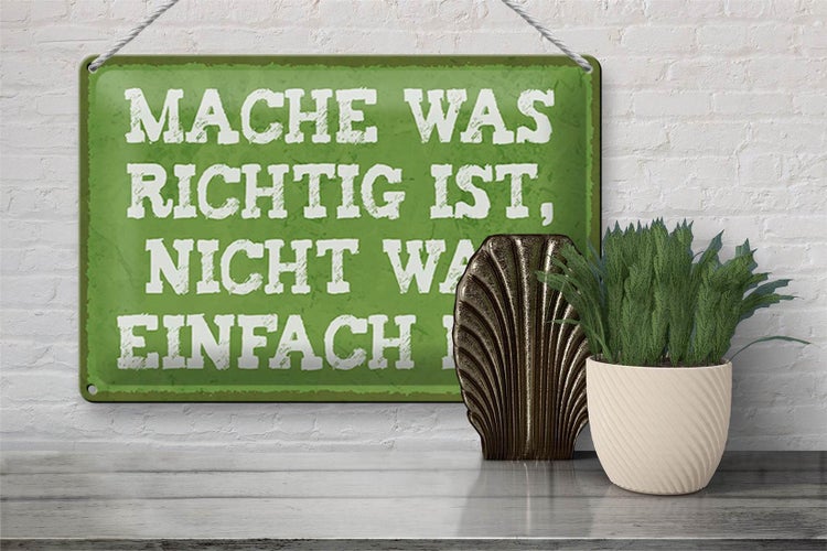 Blechschild Spruch 30x20cm mache was richtig nicht einfach