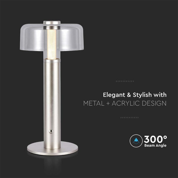 V-TAC VT-1049-M2 - Gold Rechargeable Table Lamps - Champagner - IP20 - 1W - 100 Lumen - 3000K