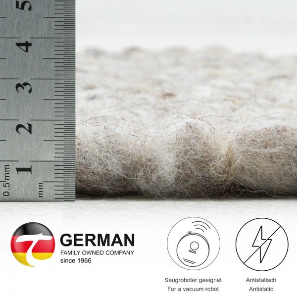 Handgewebter naturbelassener Wendeteppich Alm-Glück Sand 70x240 cm