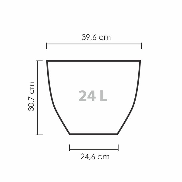 Scheurich Firenze 40, Pflanzgefäß/Blumentopf/Pflanzkübel, rund,  aus Kunststoff Farbe: Schwarz-Granit, 39,6 cm Durchmesser, 30,7 cm hoch, 24 l Vol.