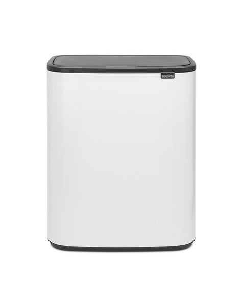 Brabantia Hochwertiger Abfallsammler Mit Touch Öffnung 2 x 30 Liter HxBxT 65,6 x 54,5 x 31 cm Weiß