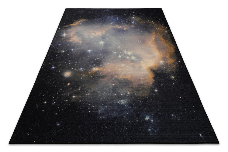 Gewebter Gamerteppich bedruckt Schwarz Multi Galactic Glow WECONhome 110x160 cm