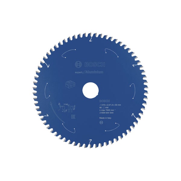 Bosch Kreissägeblatt Expert for Aluminium für Akku-Tischkreissägensägen 216 x 2 / 1,4 x 30 66 Zähne - 2608644544
