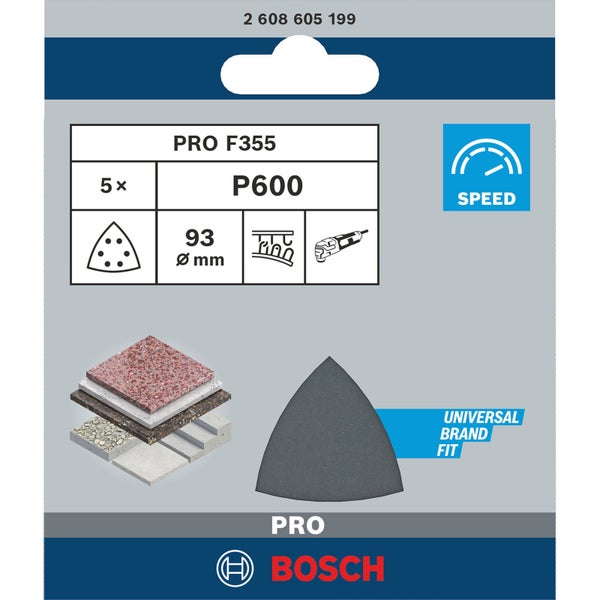 Bosch PRO F355 Schleifblatt 93 mm 600 - 2608605199