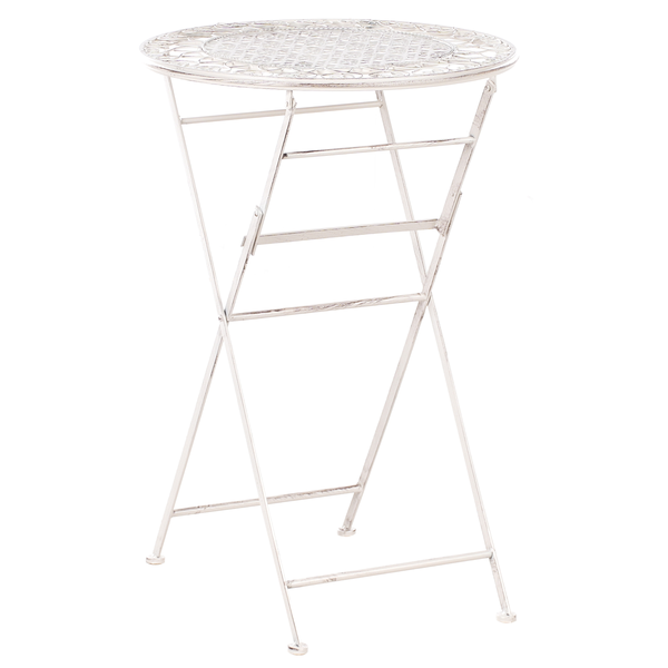 Garten Bartisch TRIESTE 60 cm 60 cm Metall Hellbeige