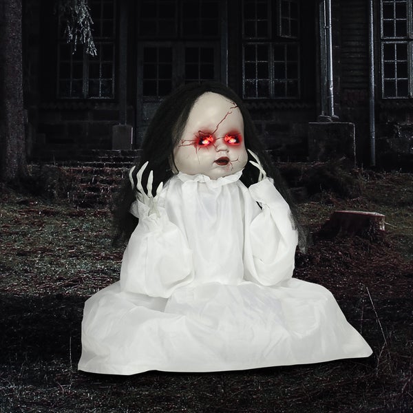 HOMCOM Halloween Dekoration, 60L x 15B x 60Hcm, Polyester, Weiß
